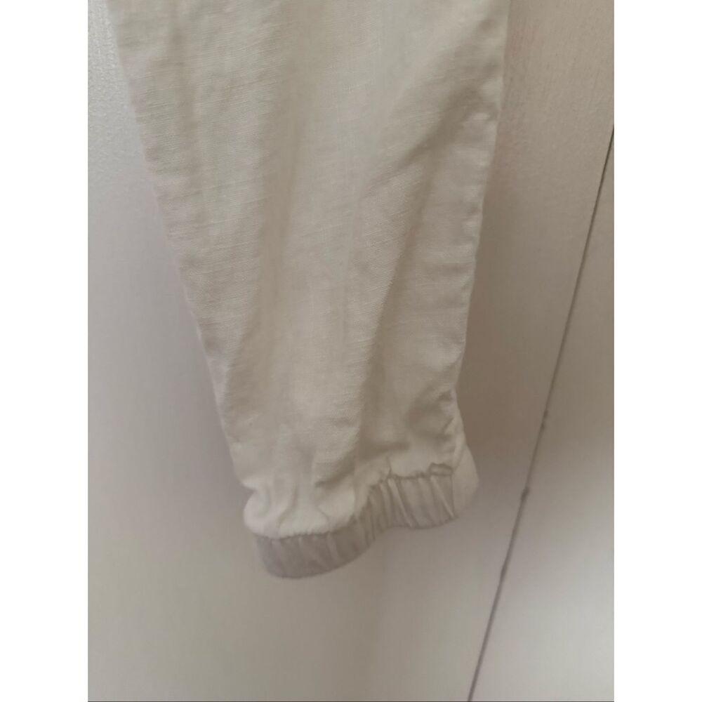 Athleta Cabo Linen Jogger Pants White Drawstring Zip Pockets Women’s 6 - Picture 7 of 12